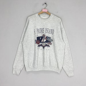 Vintage South Padre Island Sweatshirts Padre Island Sweater Padre Island Crewneck South Padre Island Texas Sailing Boat Pullover Size XL