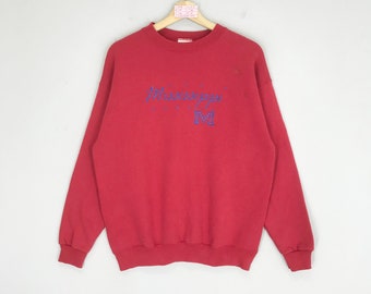Vintage Missippi Sweatshirts Missippi Sweater Missippi Rebels Crewneck Embroidery Spell Out Logo Missippi Pullover Missippi Jumper Size M