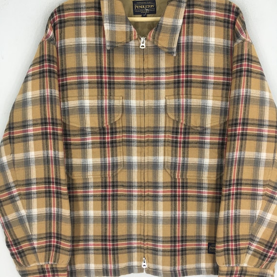 Vintage Pendleton Checkered Brown Jacket Medium P… - image 3