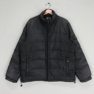 Vintage Chaps Ralph Lauren Puffer Down Jacket Sport Chaps Lauren Zipper Bomber Jacket Unisex Size L