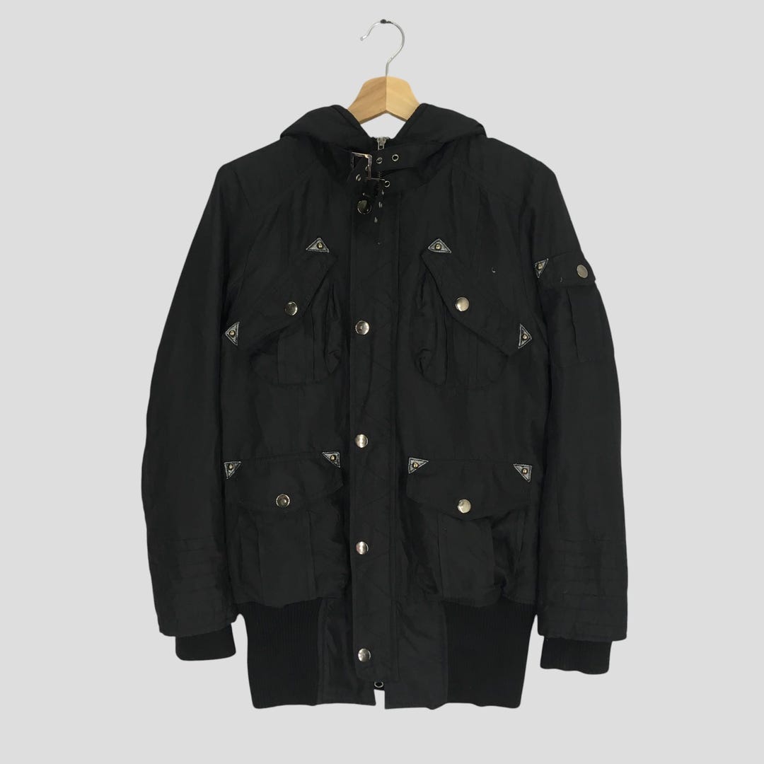 Vintage PPFM Japanese Designer Black Utility Bomber Jacket