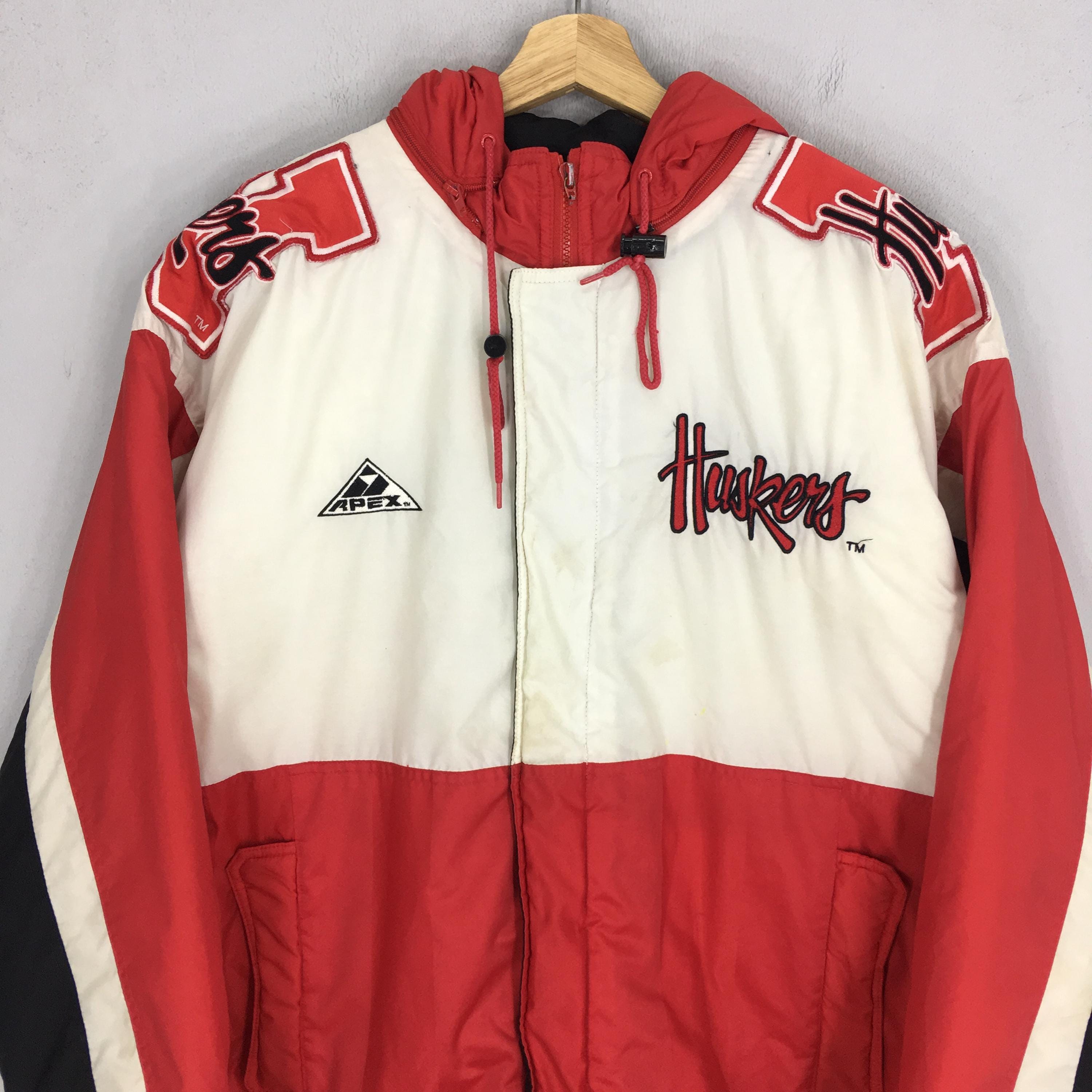 Vintage 90s Nebraska Huskers Ncaa Red Jacket Large Nebraska 