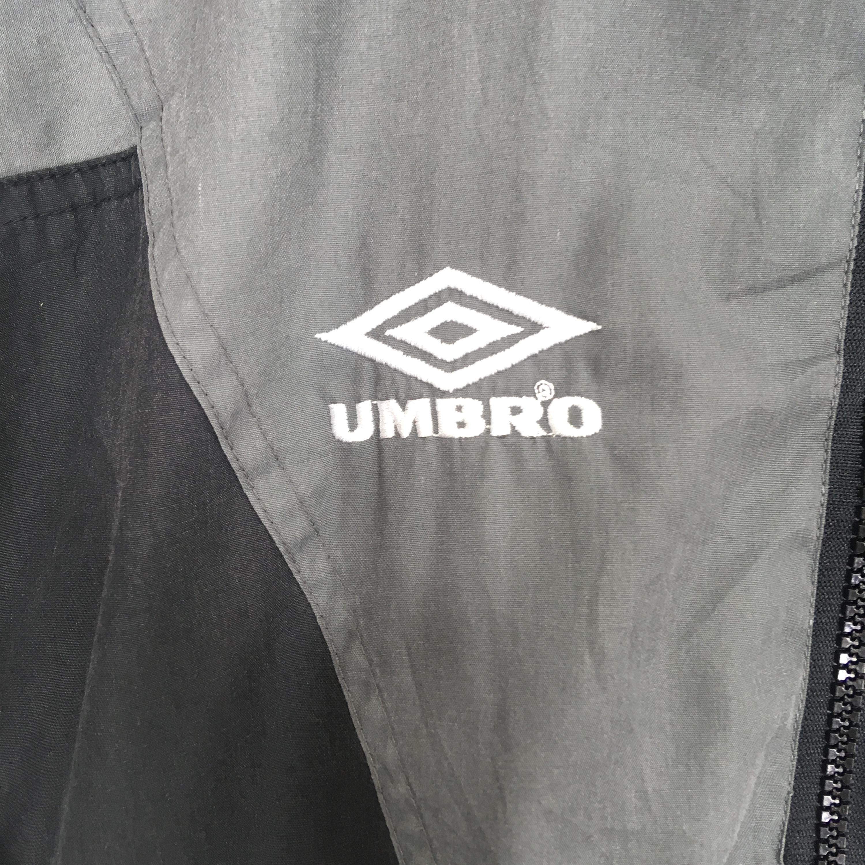 Vintage 90s Umbro Gray Jacket Medium Umbro Big Logo Side Tape 