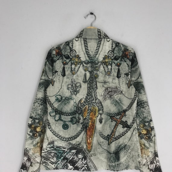 Vintage 90s Novelty Baroque Silk Shirt Buttondown… - image 4