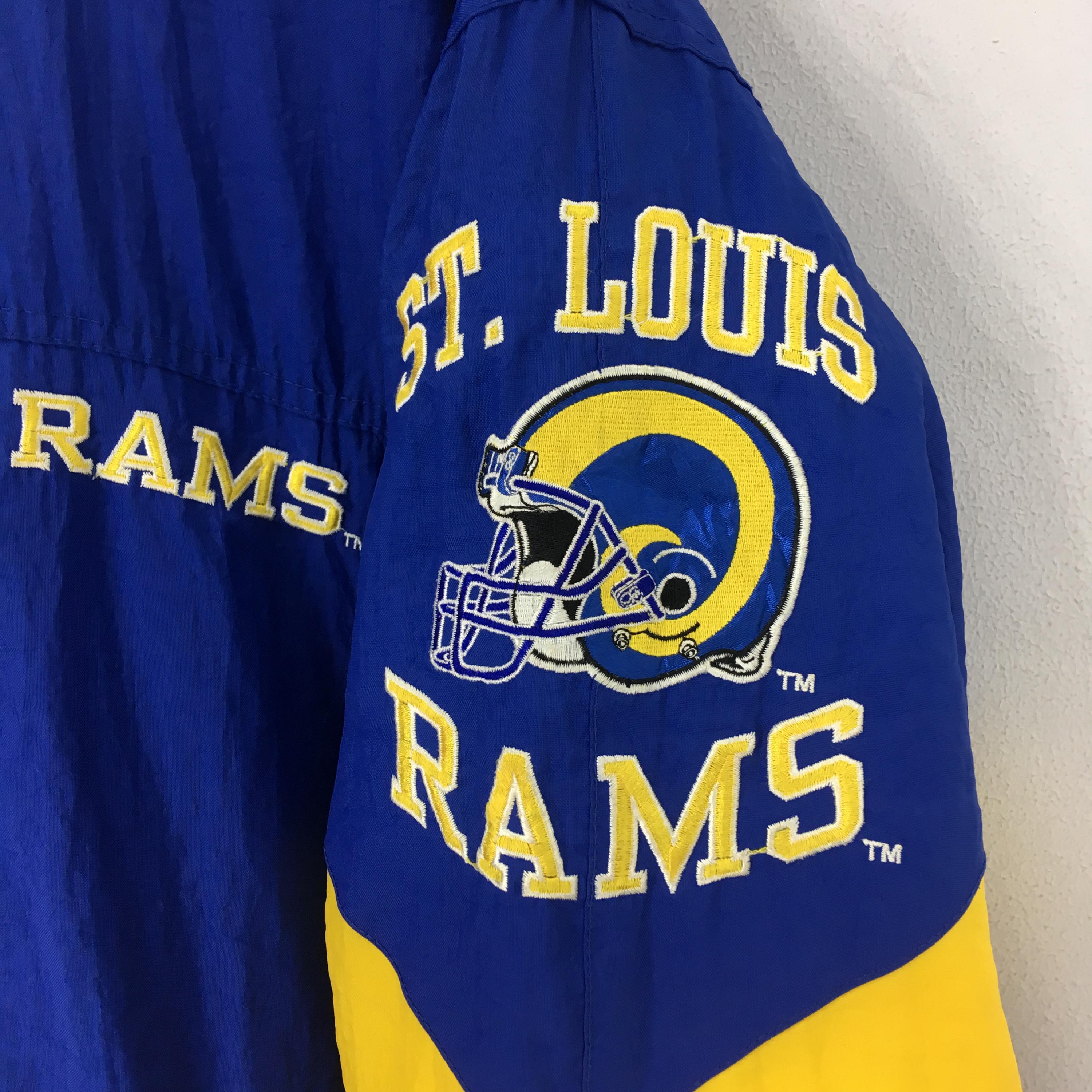 Vintage 90's St. Louis Rams Football Blue Bomber Jacket Xlarge St