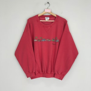 Vintage Virginia Beach Sweatshirt Virginia Beach Sweater Virginia Beach Crewneck Virginia Beach Hawaii Pullover Beach Jumper Red Size XL
