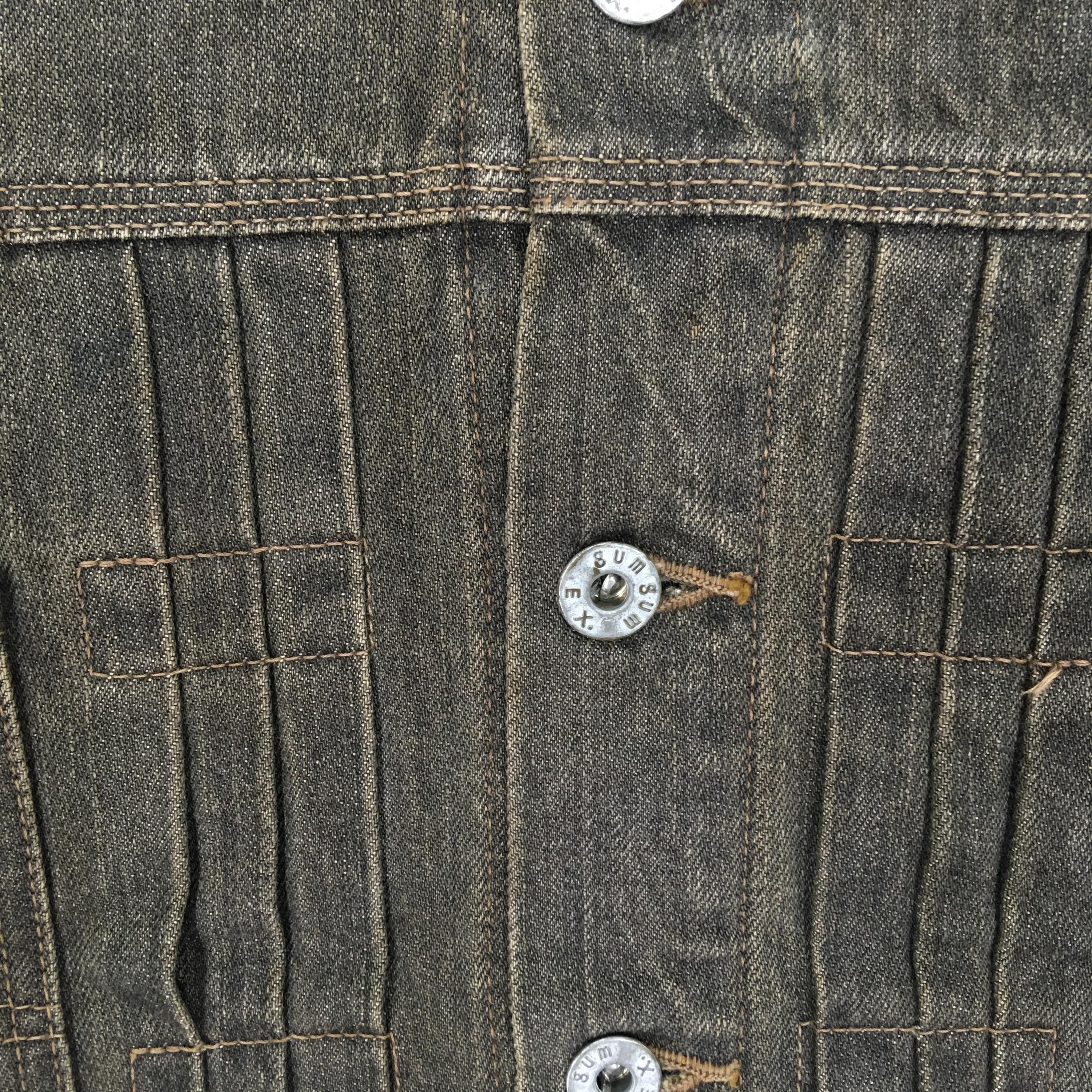 Vintage Gum Gumex Japan Denim Jeans Black Trucker Jacket Large Gum 
