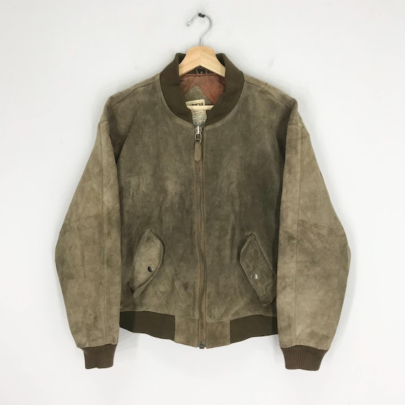 Vintage 90's Baracuta Mens XL Insulated Suede Leather Bomber