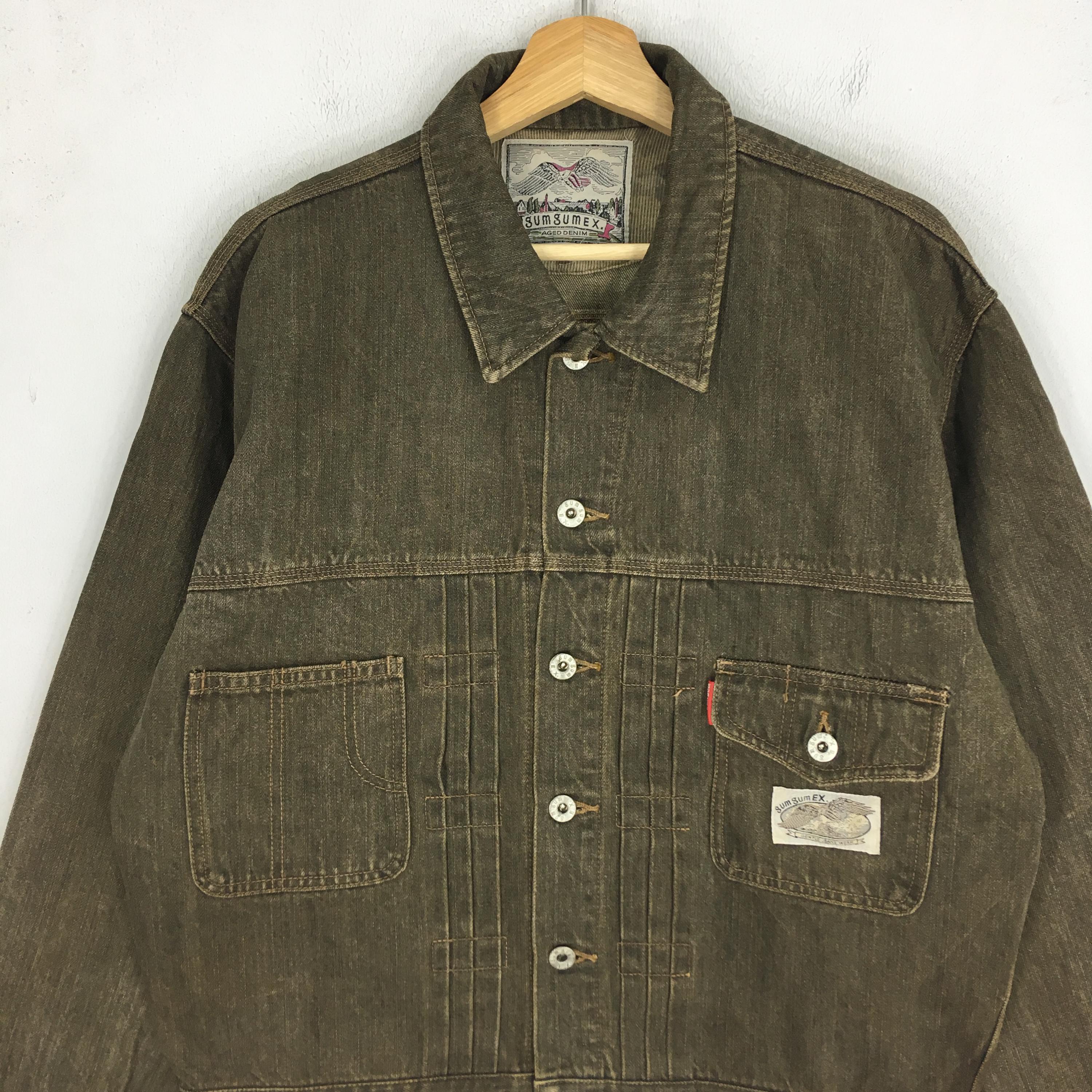 Vintage Gum Gumex Japan Denim Jeans Black Trucker Jacket Large Gum 
