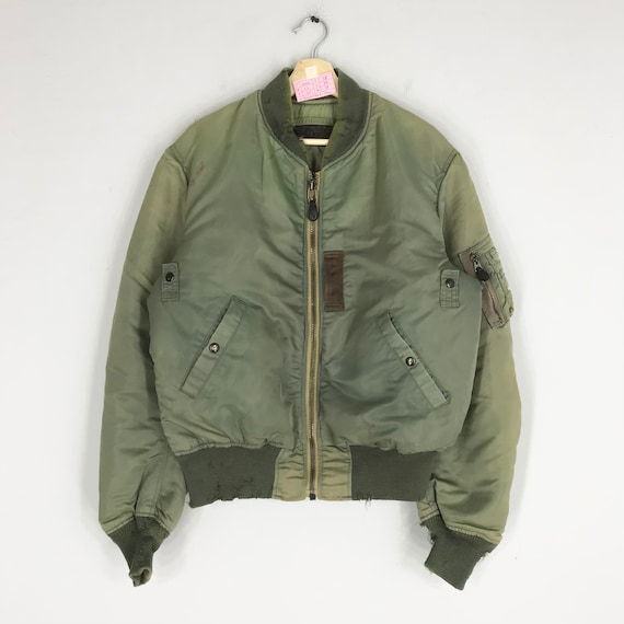 Vintage 90s US Air Force Faded Green Flight Bomber Jacket Vintage 90s US Air Force Faded Green Flight Bomber Jacket