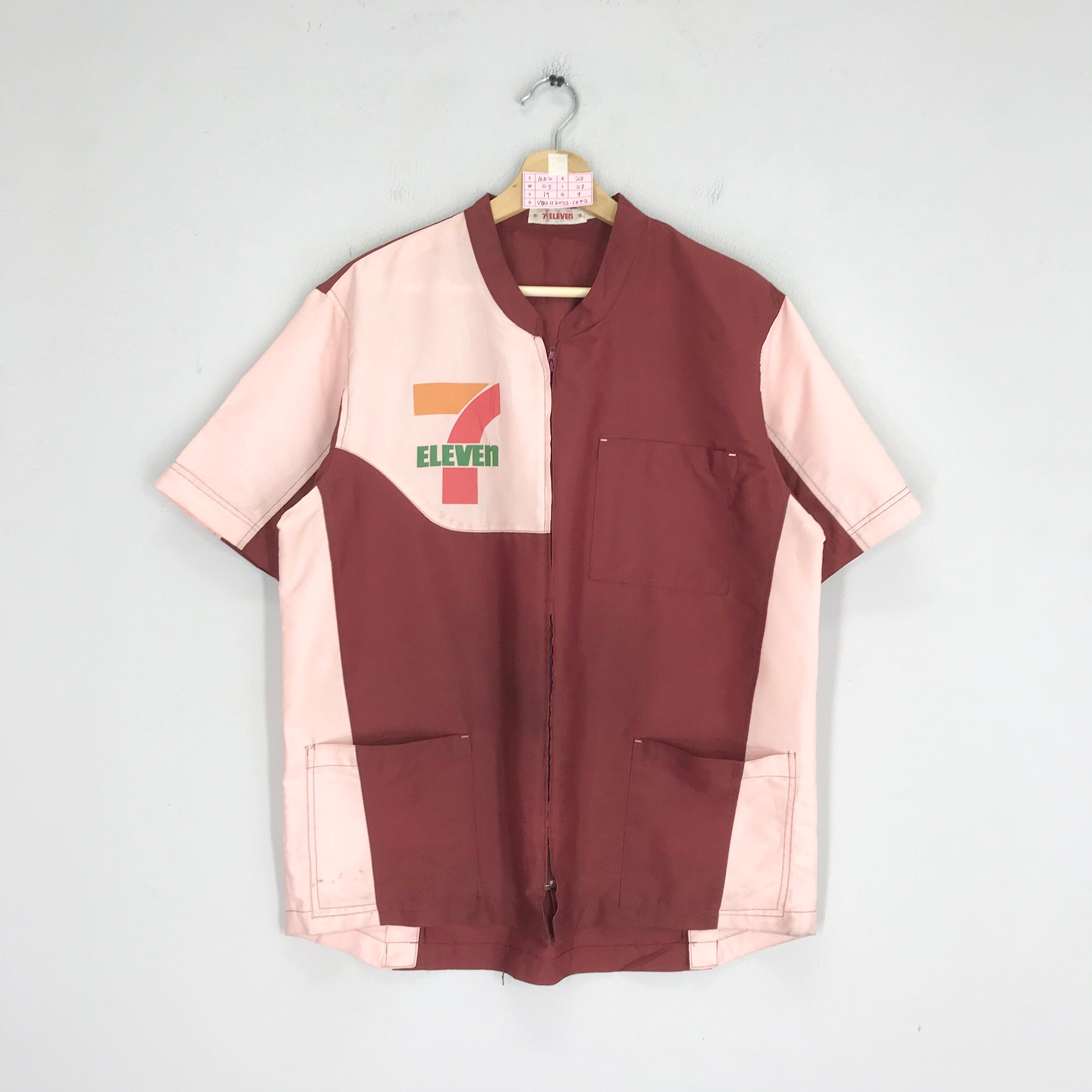 Vintage 7-eleven Workers Shirt Zipper Three Pocket 7 Eleven