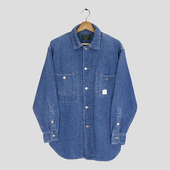 Vintage 90's Polo Ralph Lauren Denim Shirt Medium Polo RL Denim