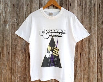 Rare!! Vintage 90&#39;s Clockwork Orange By Stanley Kubrick Movie Punk T-shirt