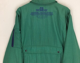 Vintage Georama Racing Sport Green Bomber Jacket Large Georama