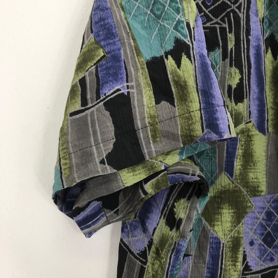 Vintage Abstract Pattern Baroque Polyester Shirt … - image 4