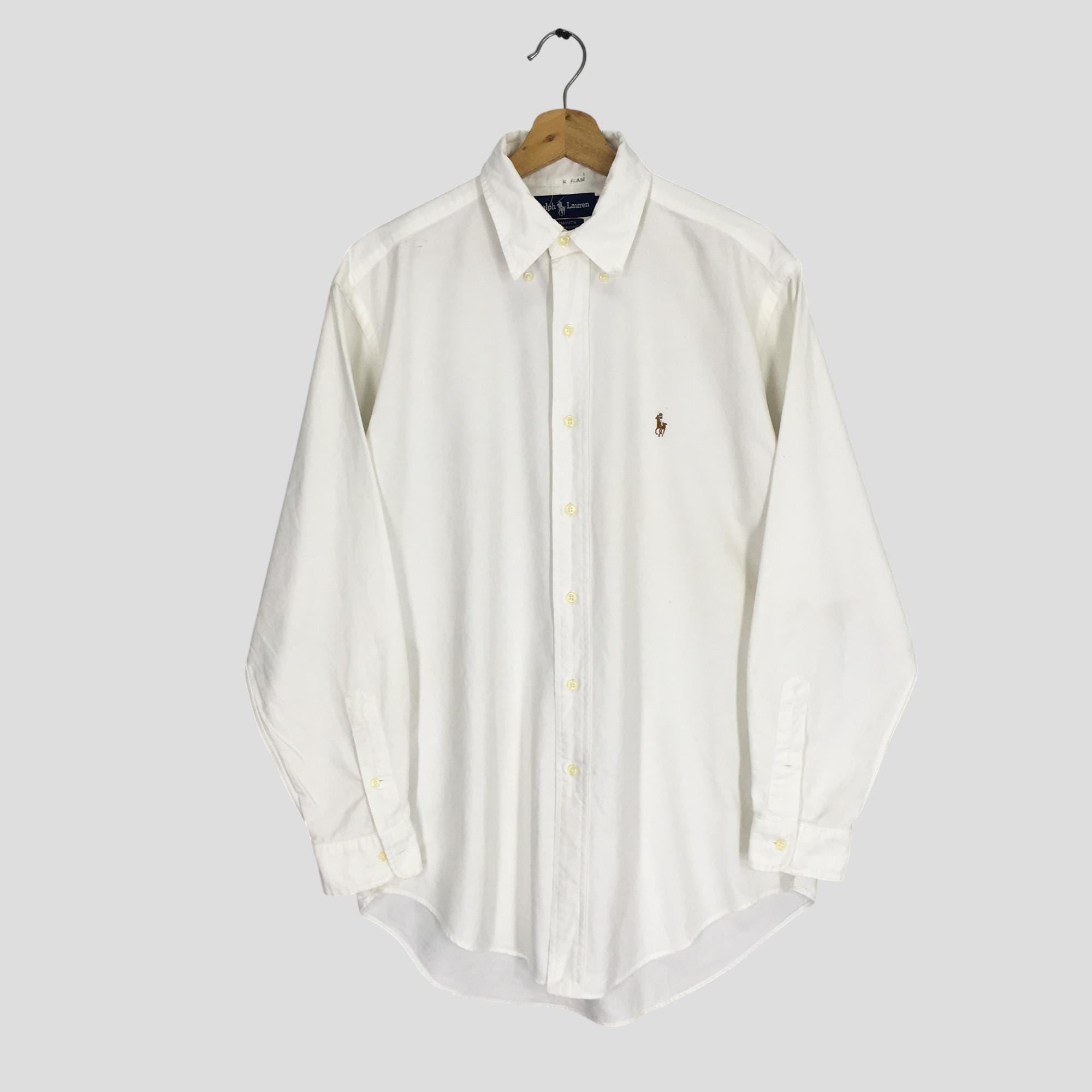 Vintage 90's Polo Ralph Lauren White Casual Shirt Large Polo Ralph