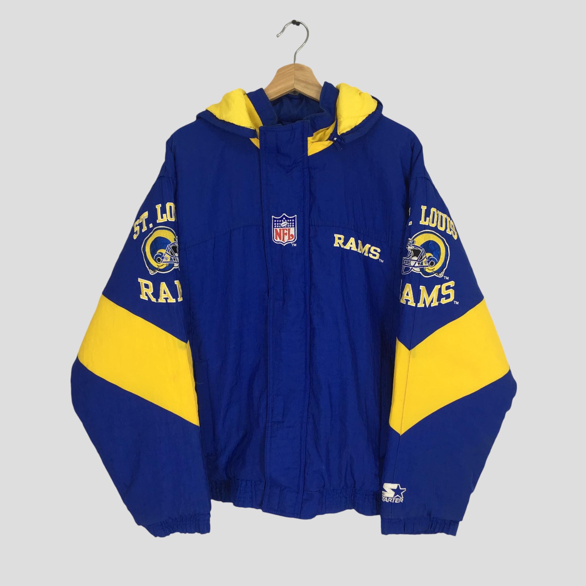 Vintage 90's St. Louis Rams Football Blue Bomber Jacket Xlarge St