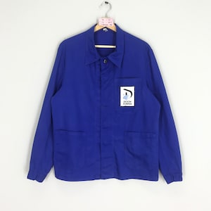 Vintage Frenchwork Sanfor Worker Jacket Dickow Pumpen Uniform Jacket Blue Colour Size L
