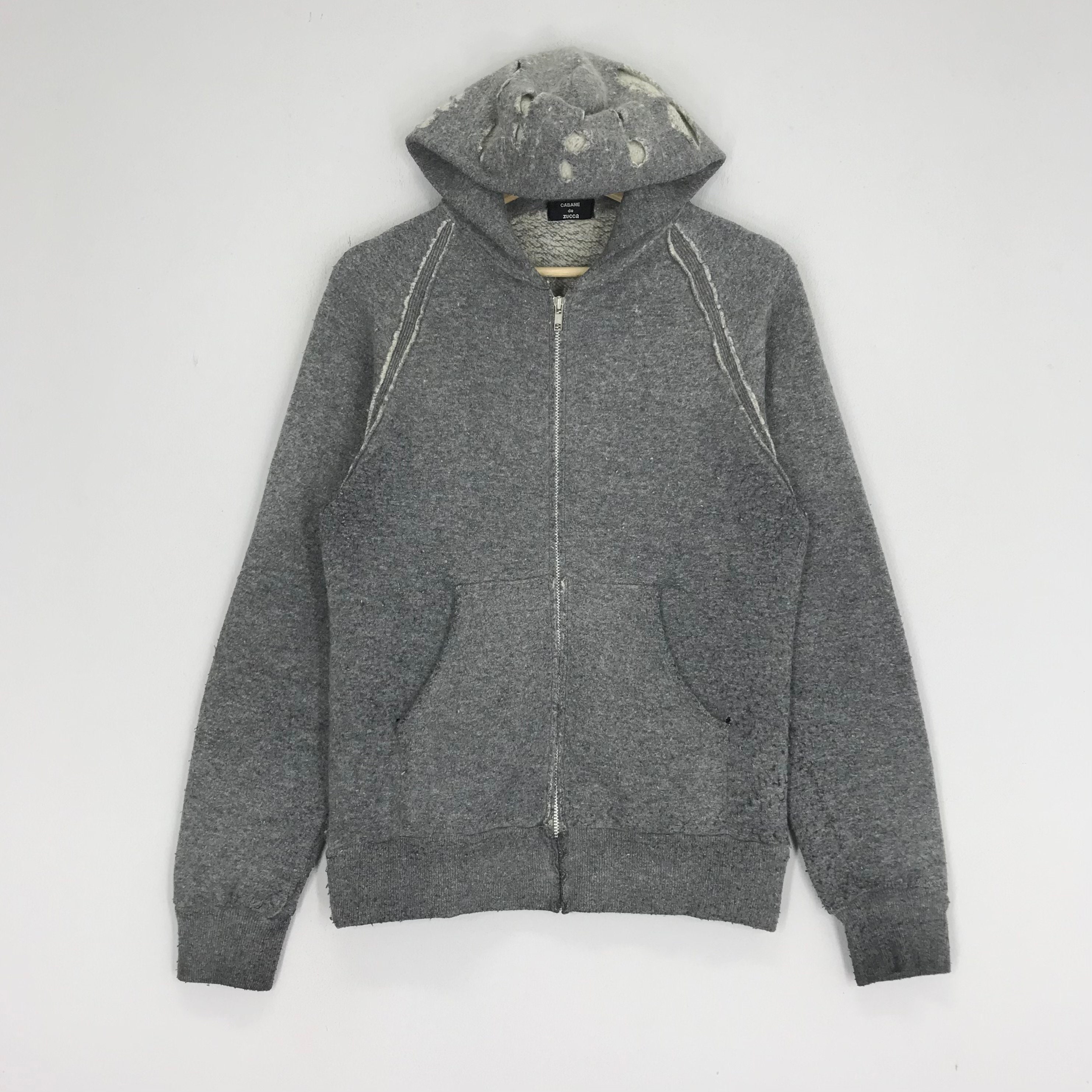 Rare!! Cabane De Zucca Japan Hoodie Zipper Grey Sweater