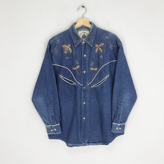 Ameri VINTAGE - Ameri VINTAGE 風　UPSIDE DOWN DENIM SHIRT Vtg Brickyard Authentics Indianapolis Speedway Denim Shirt