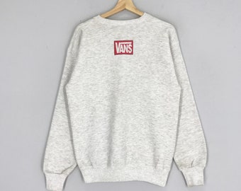 VANS グレー スウェット トレーナーUSA製80s 90s Vintage 90's Vans Usa Sweater Grey Vans Skateboarding Big Print