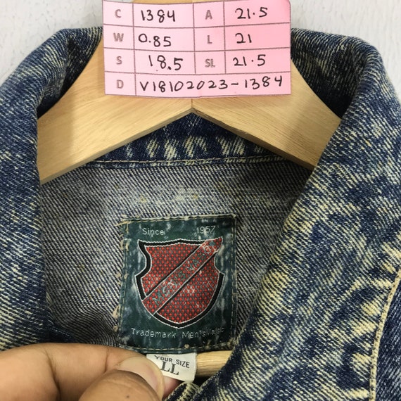 Vintage 90s Denim Bleach Trucker Jacket Acidwash Blue Denim Jeans
