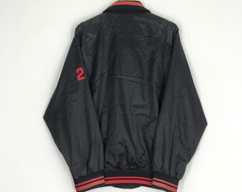 Vintage Zett Sportswear Varsity Jacket Baseball Black Snap
