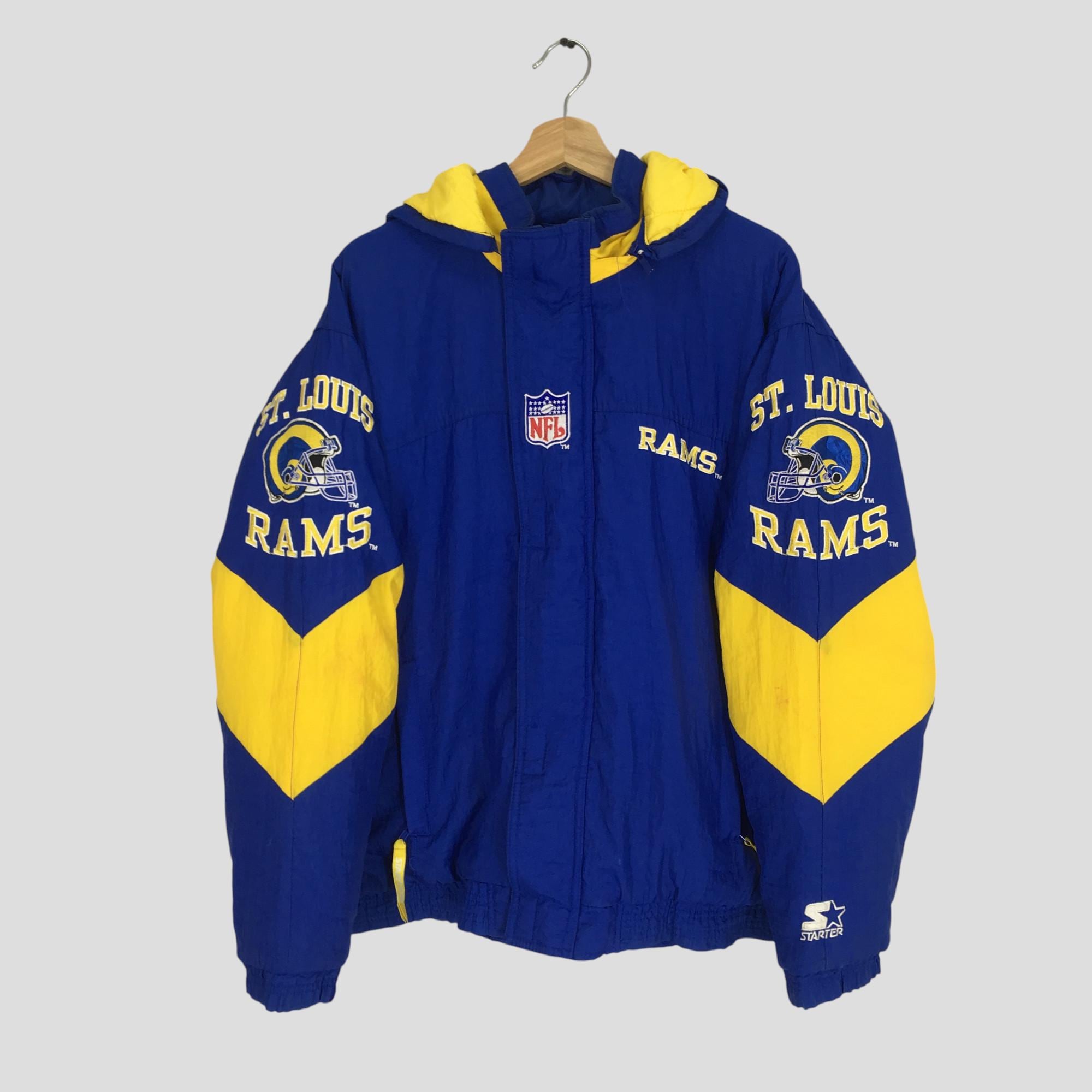 Vintage 90's St. Louis Rams Football Blue Bomber Jacket Xlarge St