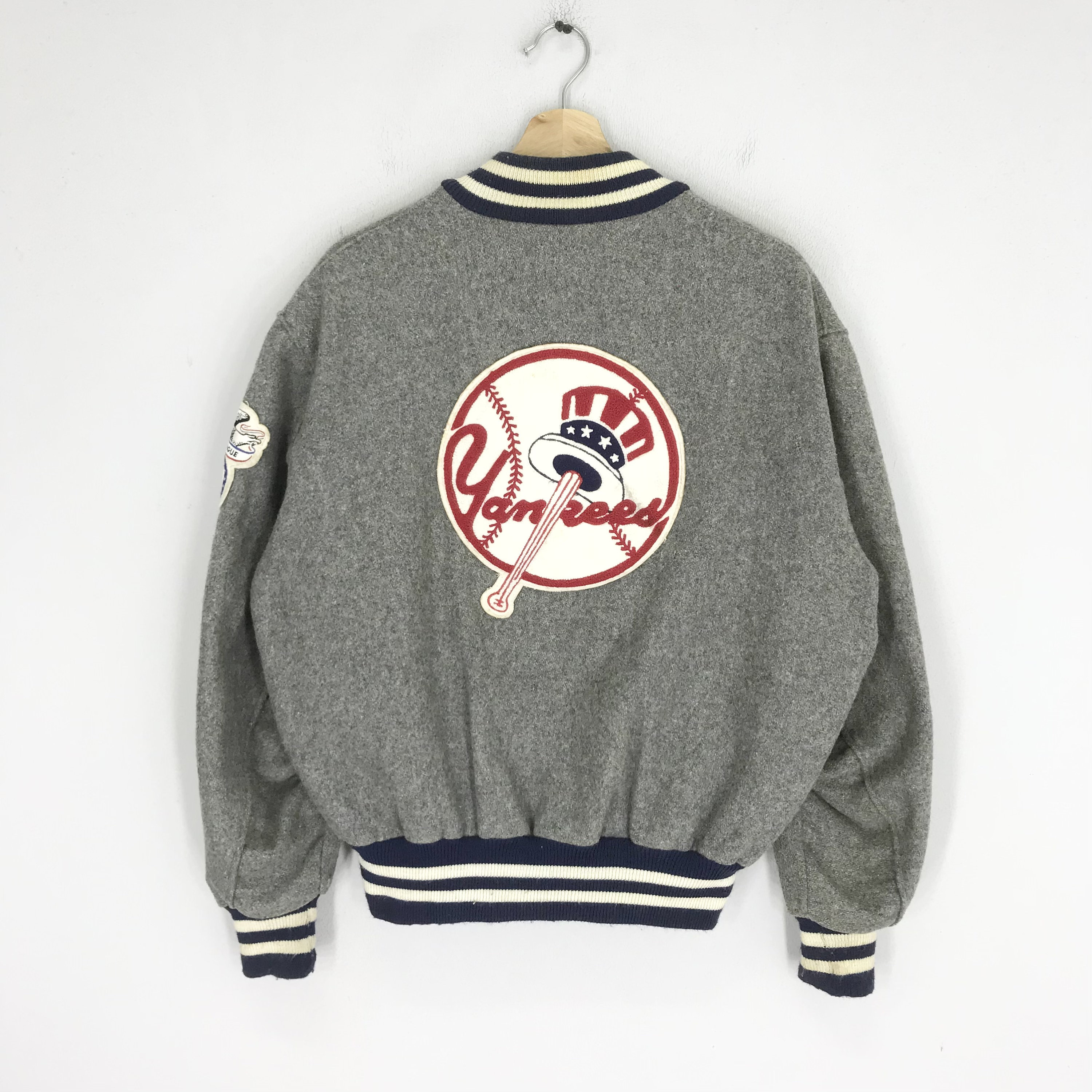 Vintage 90's New York Yankees Wool Varsity Jacket Large NY New