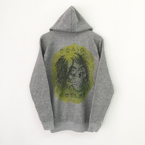 Vintage 90s Zorlac Craig Pushead Gray Sweater Small Zorlac Art