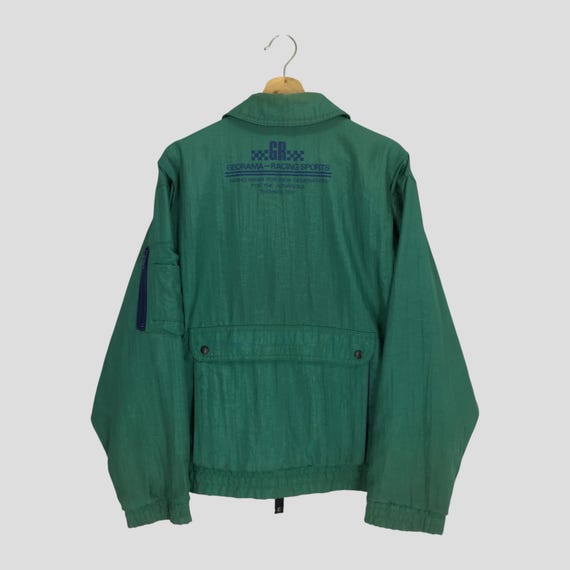 Vintage Georama Racing Sport Green Bomber Jacket Large Georama