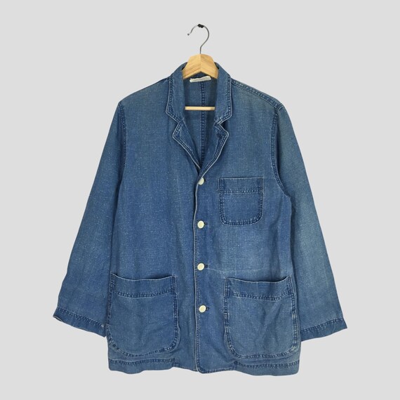ジャケット・アウター HAI SPORTING GEAR archive denim jacket Vintage Hai Sporting Gear Blue French Work Denim Jacket Medium Hai
