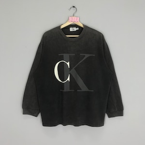 Rare!! Calvin Klein Jeans Ck Big Logo Sweatshirts Pullover Size L