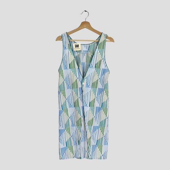 Issey Miyake, Vintage 90s Issey Miyake Abstract Pattern Ladies Dress Medium IM Product Japan Designer Issey Miyake Multicolor Stripes Dress Women Size M