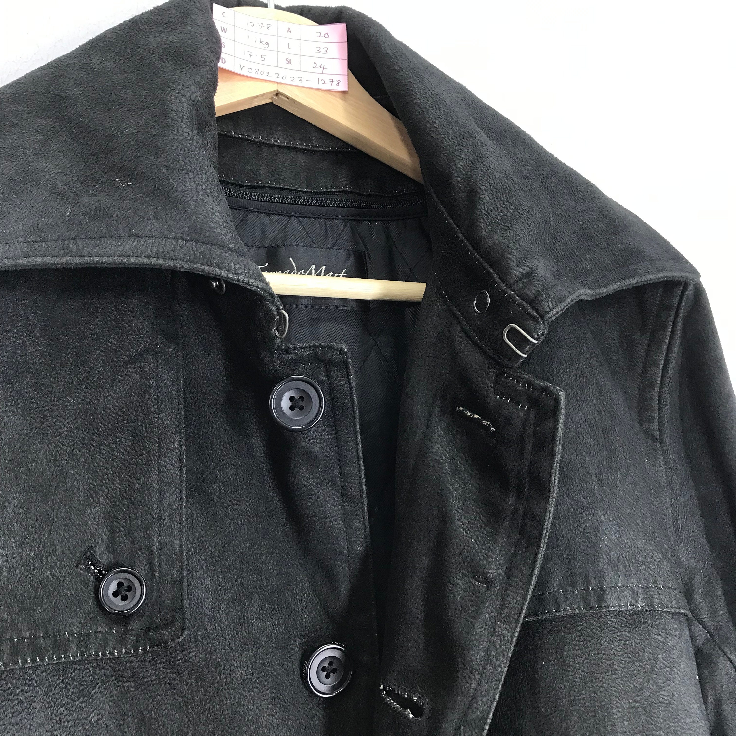 Vintage Tornado Mart Japanese Brand Black Trench Coat Xsmall