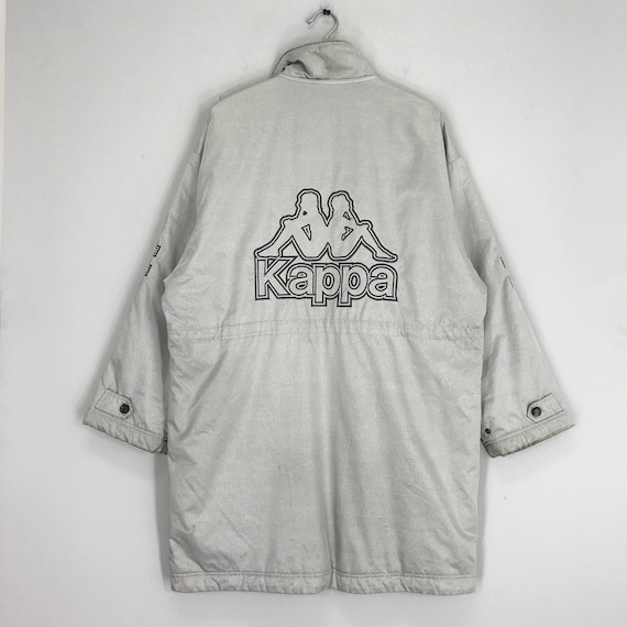 Vintage 90s Kappa Sports Big Logo Parka Jacket Gray Kappa