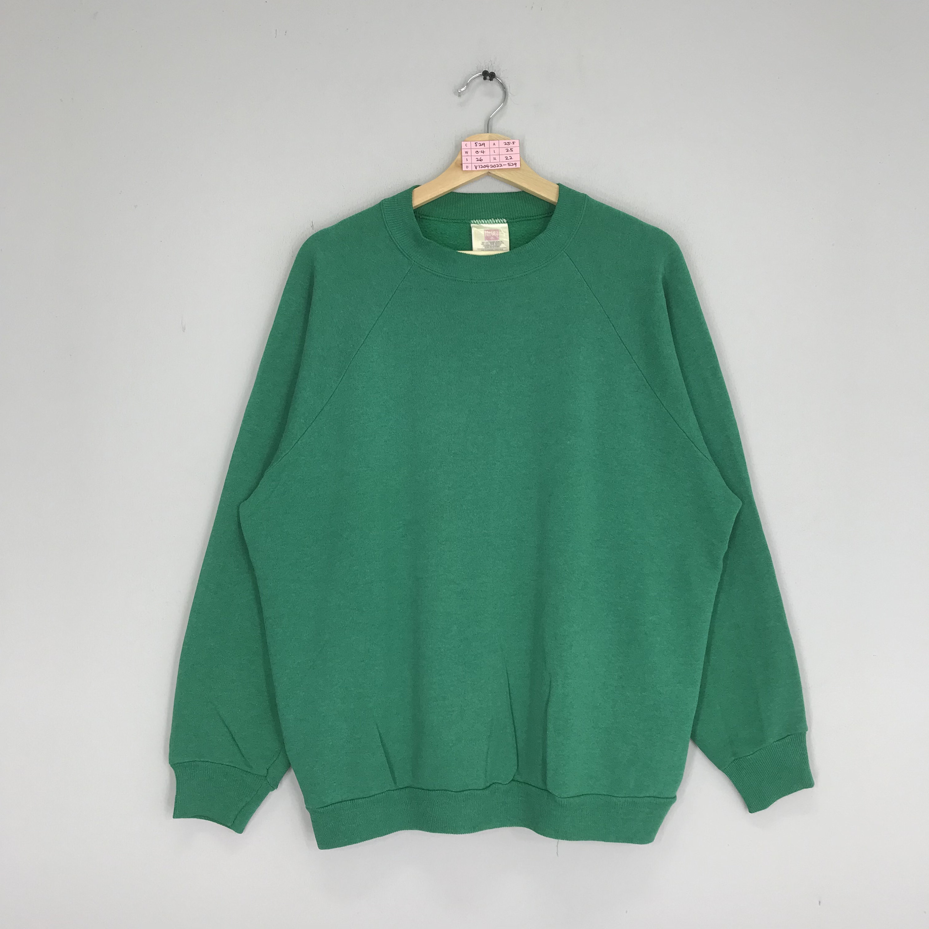 Vintage 90s Hanes Plain Soft Green Sweatshirt Xlarge Hanes
