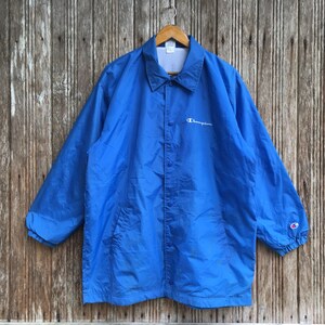 Vintage Champion Big Logo Back Side Snap Button Windbreaker Jacket Unisex Medium size