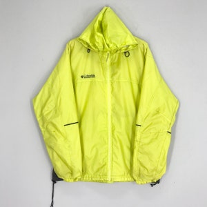 Rare!! Columbia Windbreaker Light Jacket Sweater Green Zipper Columbia Usa Sportswear Company Winbreaker Jacket Hoodie Size L