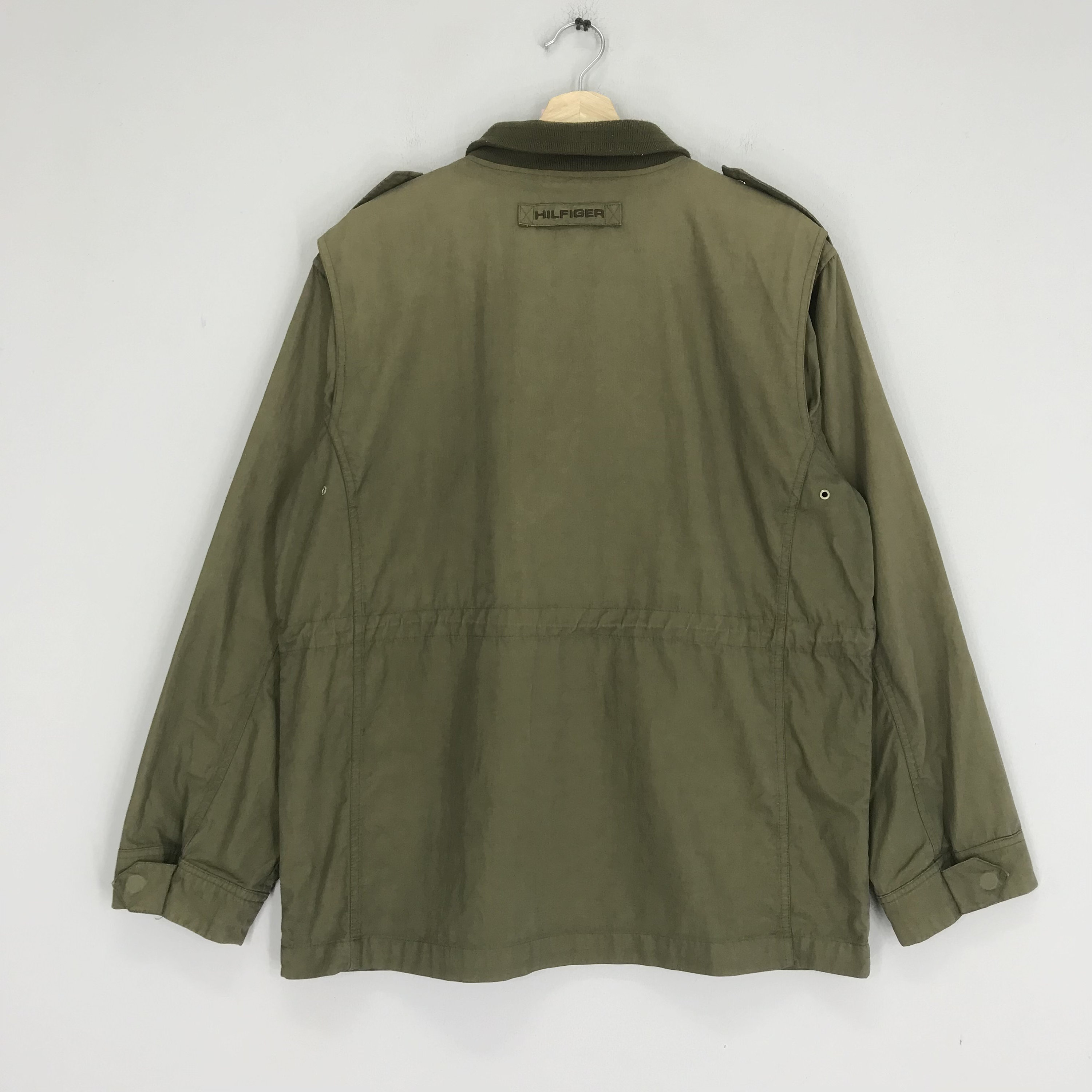 Tommy Hilfiger Olive Green Worker Jacket Four Pocket Zipper Tommy
