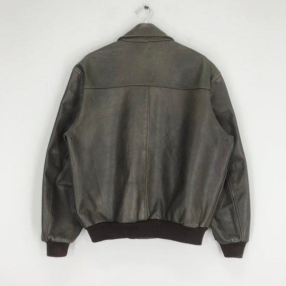 Vintage 90's LL Bean Usa Leather Jacket Double Pocket LL Vintage 90's LL Bean Usa Leather Jacket Double Pocket LL