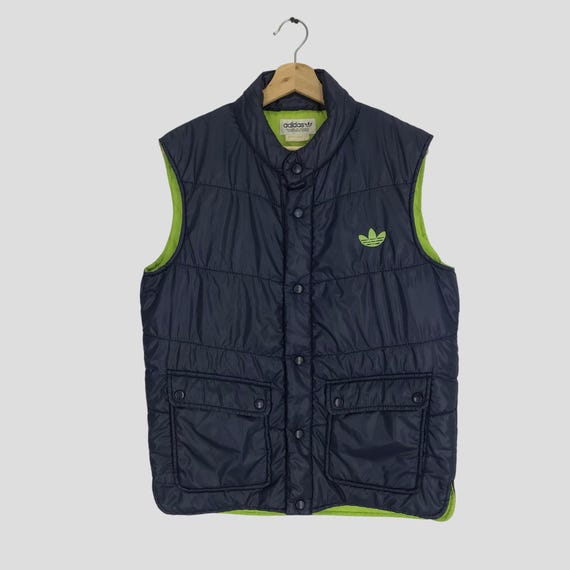 Vintage 90's Adidas Trefoil Blue Sleeve Less Puffer Down Jacket