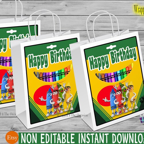 Crayon Gift Bag Labels Etsy