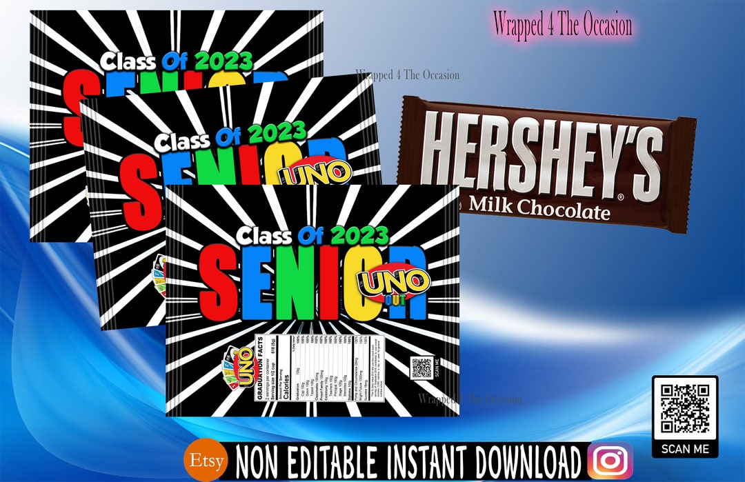 Senior Uno Candy Bar Wrapper Etsy