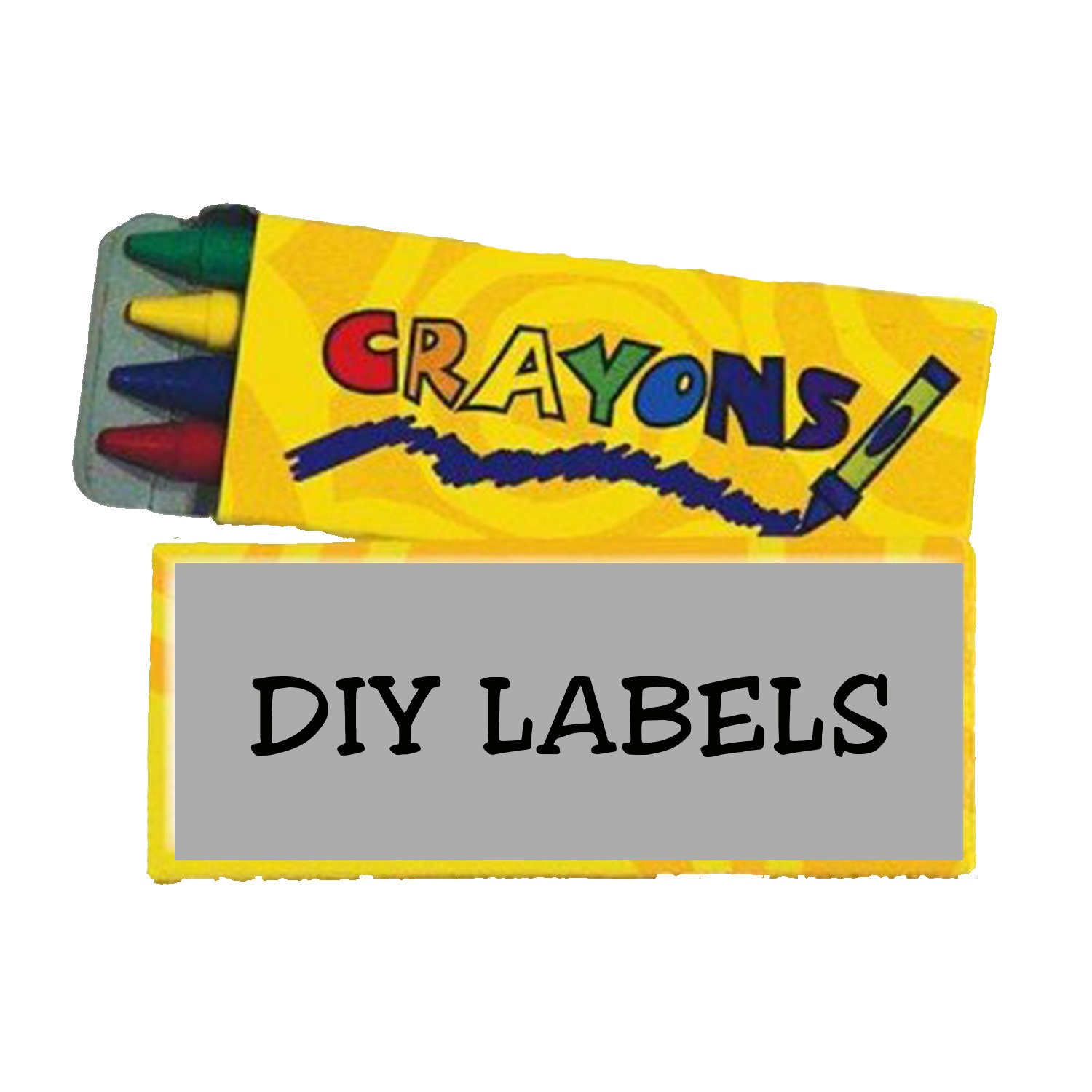 DIY 4 Pack Crayon Box Label Template Etsy