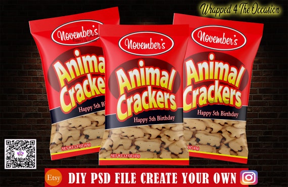 Download Psd Diy Animal Cracker Label Template And Mock Up Etsy