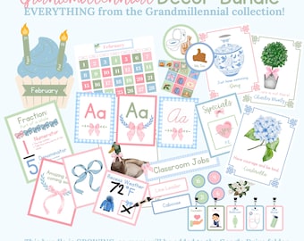 Grandmillennial GROWING Classroom Decor Bundle | Save BIG! | Preppy Classroom Decor