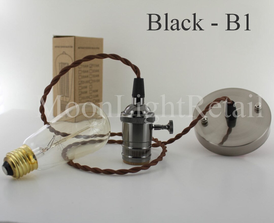 Industrial Edison Vintage Lamp Holder E27 Screw Bare Bulb Etsy UK