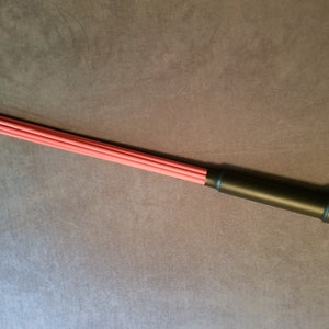 MultiCane red Delrin rods, black handle for BDSM impact play adjustable sting or thud. Vegan. Easy to clean. image 1