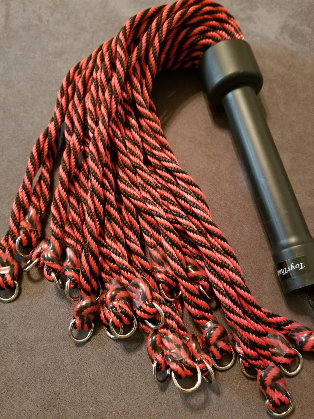 FBDR15B Rope Flogger 15 Twisted Black/red Bondage Rope Etsy
